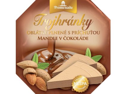 PROMENÁDA OBLÁTKY TROJHRÁNKY mandle v čokoláde