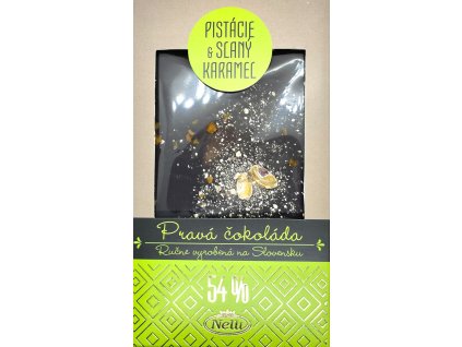 Nelli Pravá čokoláda 54% Pistácie & Slaný karamel