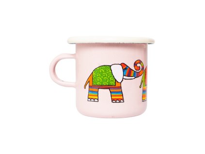 Smaltovaný mini espresso hrnček Slon ružový