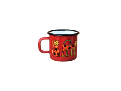 Smaltovaný hrnček Mačka 2 červený 250ml