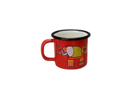 Smaltovaný hrnček Slon červený 250ml