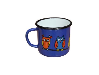 Smaltovaný hrnček Sova modrý 250ml