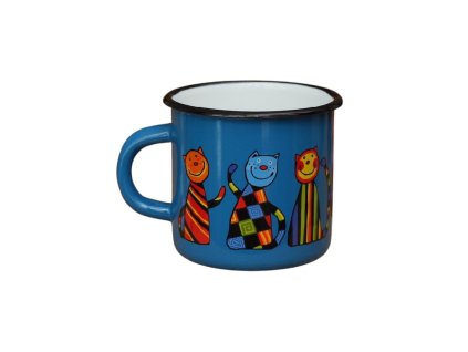 Smaltovaný hrnček Mačka 2 námornícka modrá 250ml