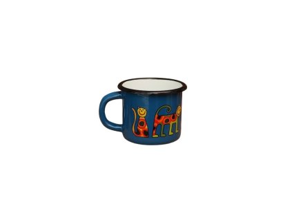 Smaltovaný hrnček Mačka 3 námornícky modrý 250ml