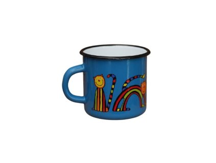 Smaltovaný hrnček Mačka 4 námornícky modrý 250ml