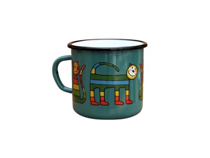 Smaltovaný hrnček Mačka modrý 350ml
