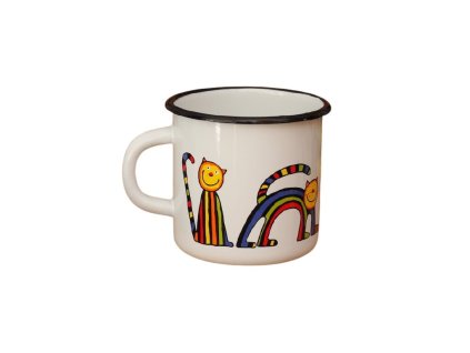 Smaltovaný hrnček Mačka biela 350ml