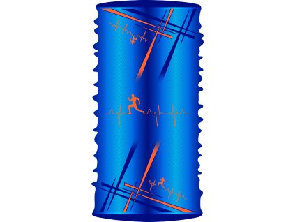 Multifunkčný šál EKG Bežec modrý