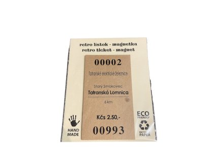 Magnetka Retro lístok 00002 Tatranská Lomnica