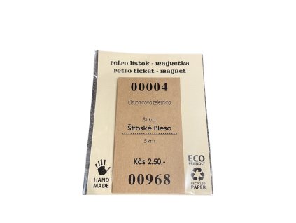 Magnetka Retro lístok 00004 Štrbské pleso ozubnica