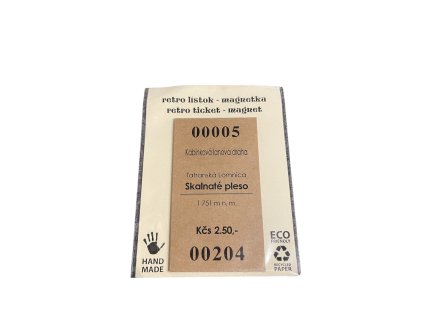 Magnetka Retro lístok 00005 Skalnaté pleso