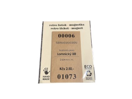 Magnetka Retro lístok 00006 Lomnický štít