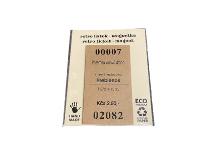 Magnetka Retro lístok 00007 Hrebienok