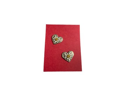 Náušnice Plesnivec srdiečko napichovacie – Handmade