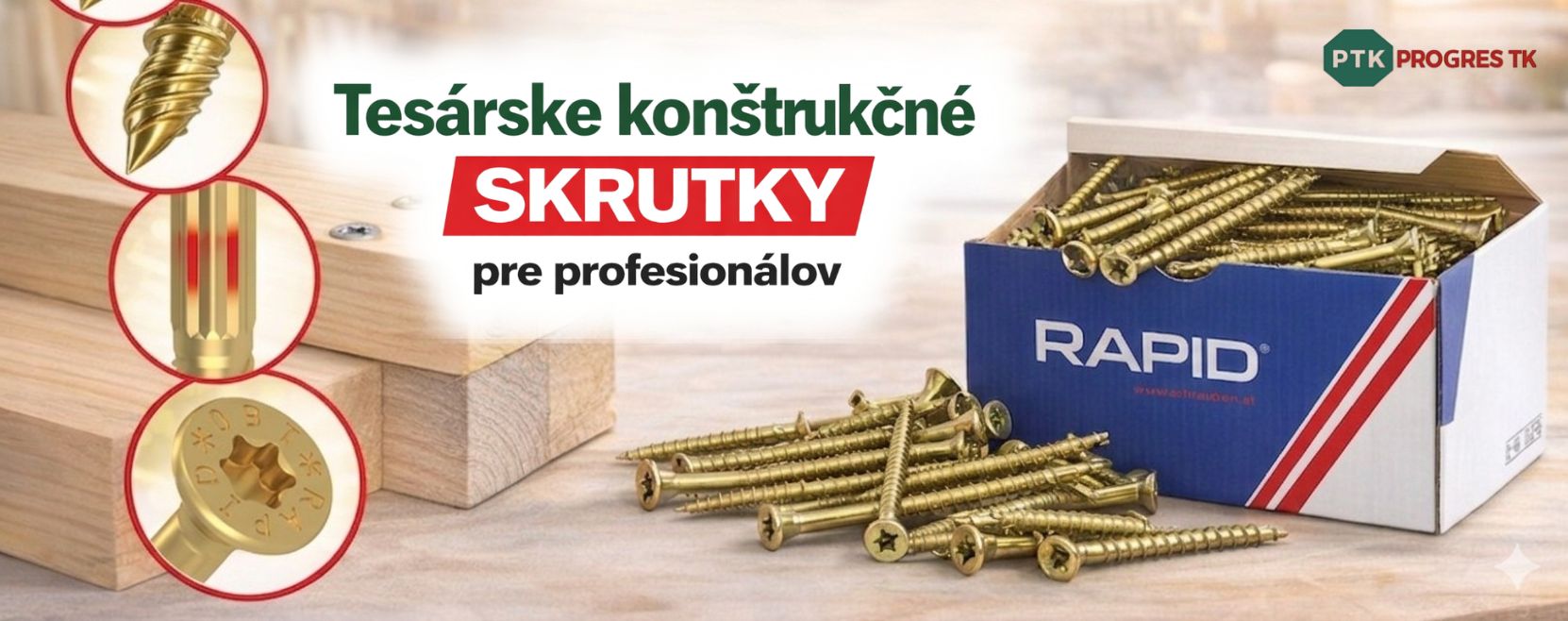 Tesárske konštrukčné skrutky pre profesionálov