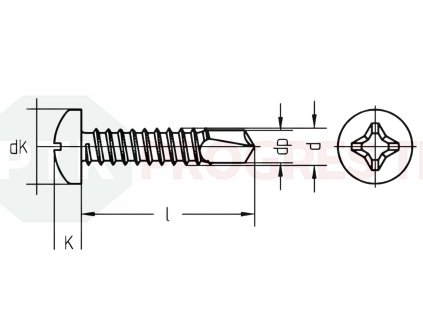 Skrutka Din 7504N 3,9x  16 A2 PH