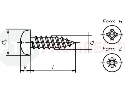 Skrutka Din 7981 4,2x  60 A2 PH
