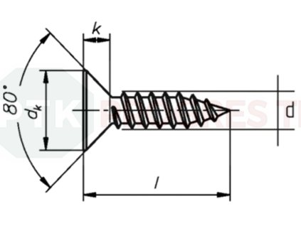 Skrutka Din 7982 3,9x  32 A2 ZH
