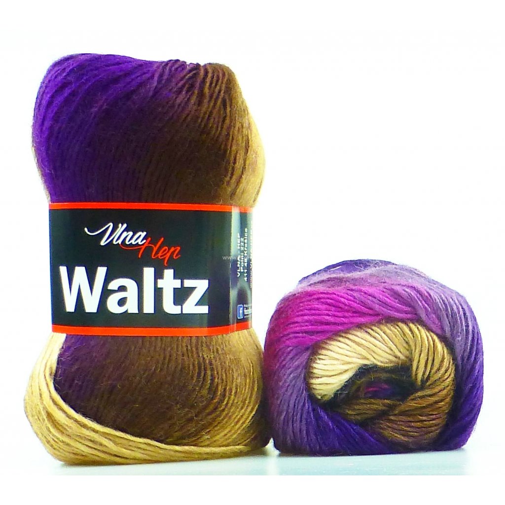 příze Waltz 5705 fialová a hnědá