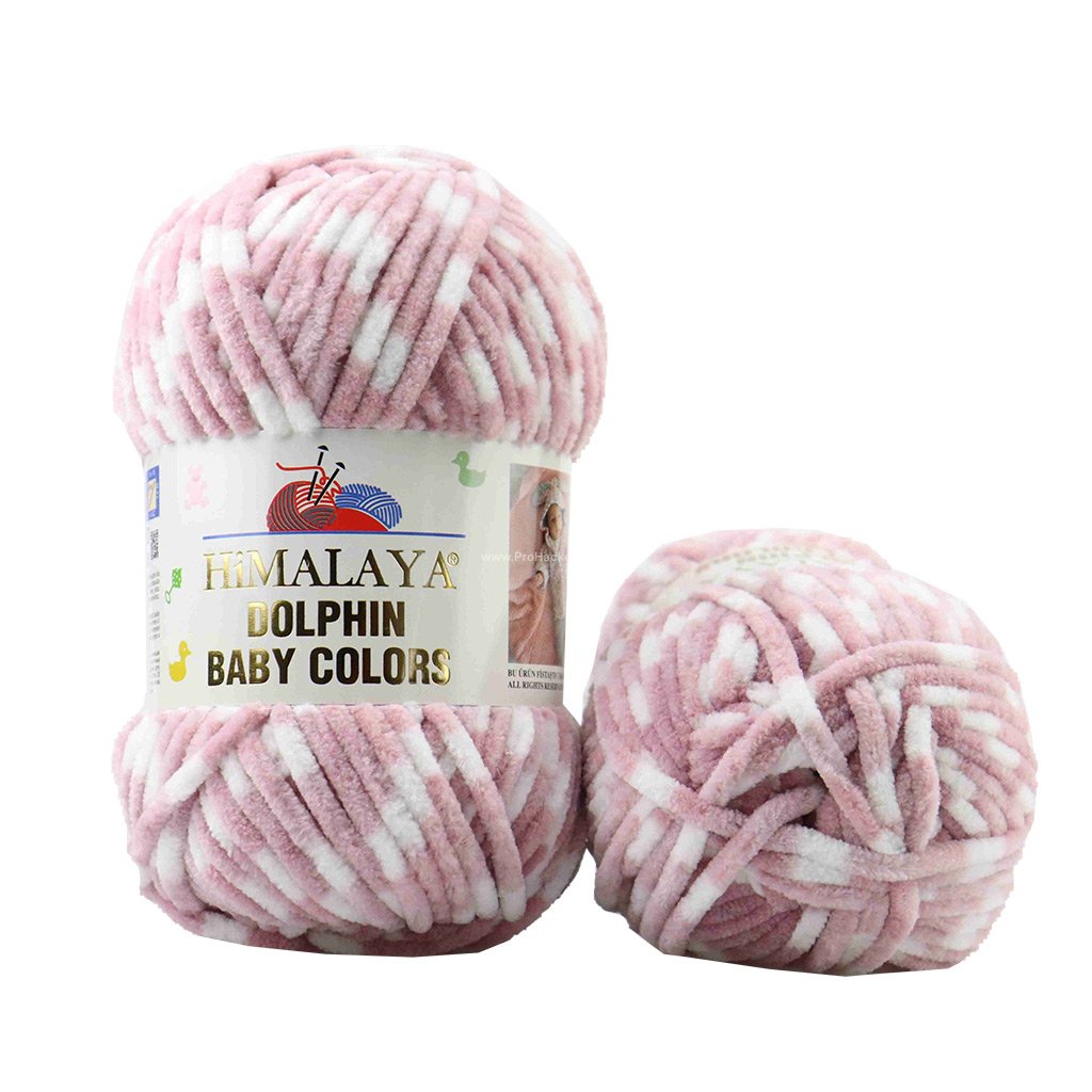 příze Dolphin Baby Colors 80428 starorůžová s bílou