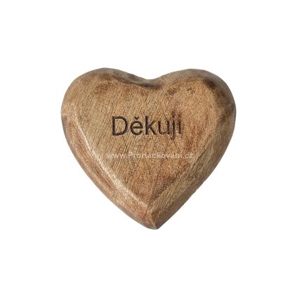 Dekorační dřevěné srdíčko děkuji
