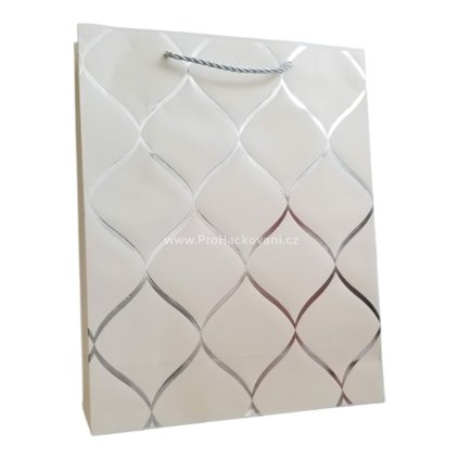 Dárková taška Creme reliéf 12x14x6cm smetanová