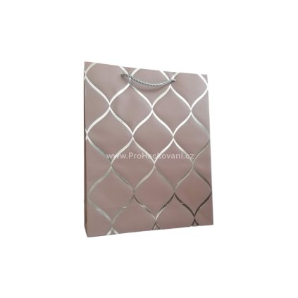 Dárková taška Creme reliéf 12x14x6cm hnědá