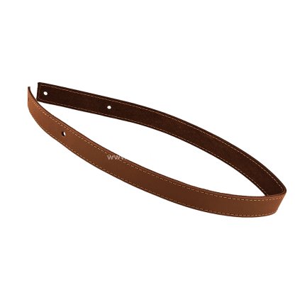 Kožený popruh prošívaný 58 cm šířka 2,5 cm hnědý