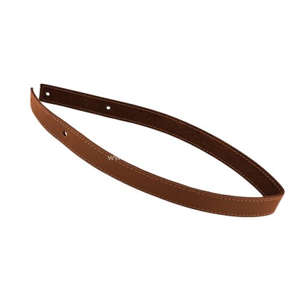 Kožený popruh prošívaný 62 cm šířka 2 cm hnědý