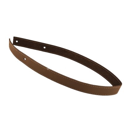 Kožený popruh prošívaný 62 cm šířka 2 cm tmavě hnědý