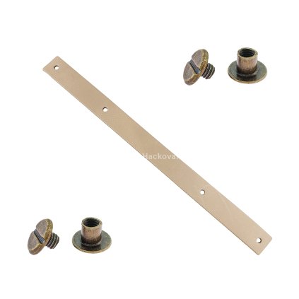 Sada kožený popruh 22 cm š. 2,5 cm krémový s nýtkem staromosaz