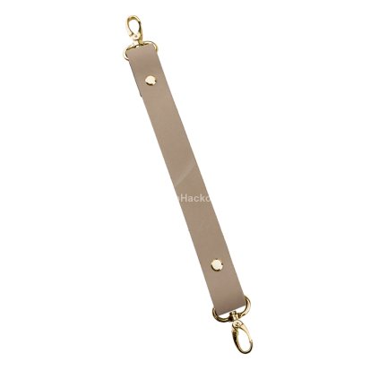 Sada kožený popruh 32 cm š. 2 cm bílá káva s karabinou zlatá