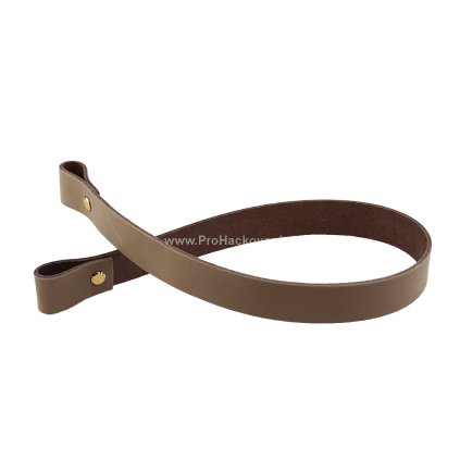 Sada kožený popruh 58 cm š. 2,5 cm bílá káva s nýtkem zlatý