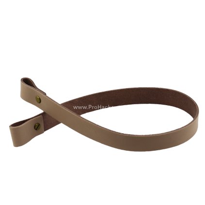 Sada kožený popruh 58 cm š. 2,5 cm bílá káva s nýtkem staromosaz