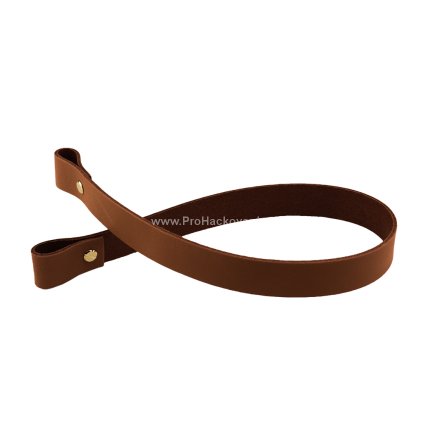 Sada kožený popruh 58 cm š. 2,5 cm hnědý s nýtkem zlatý