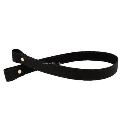 Sada kožený popruh prošívaný 62 cm š.2 cm černý s nýtkem zlatý