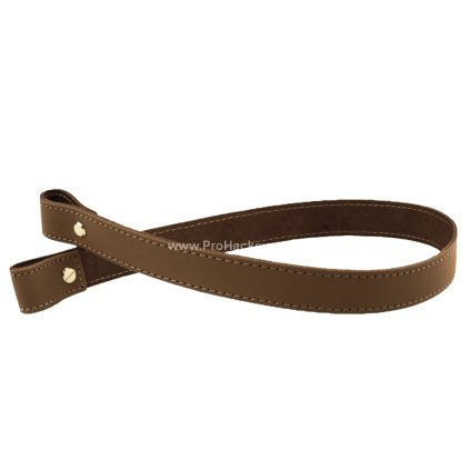 Sada kožený popruh prošívaný 62 cm š. 2 cm tmavě hnědý s nýtkem zlatý
