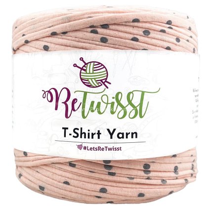 špagáty ReTwisst šedé puntíky na růžové