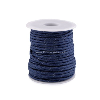 Paracord šňůra reflexní 4 mm tmavě modrá