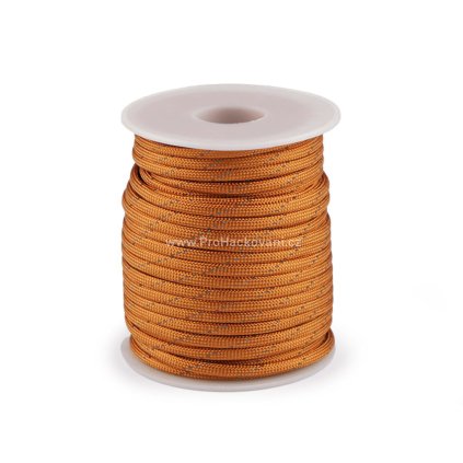 Paracord šňůra s reflexní nití 4 mm měděná