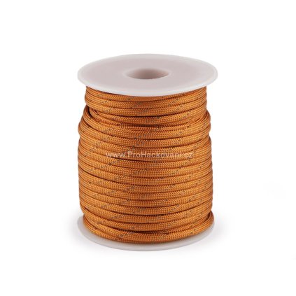 Paracord šňůra reflexní 4 mm měděná