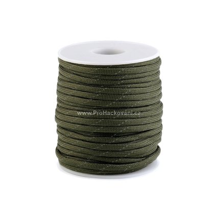 Paracord šňůra s reflexní nití 4 mm khaki