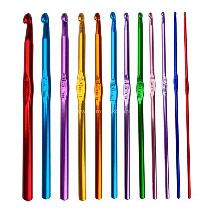 Sada barevných kovových háčků vel. 2 - 8 mm