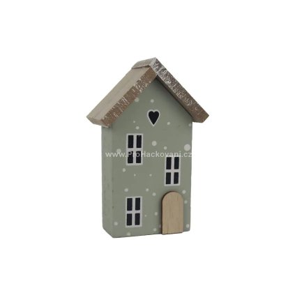Dekorace domeček 6,5 x 3,5 x 10 cm zelený