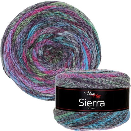 příze Sierra 7211 šedá modrá a fialová
