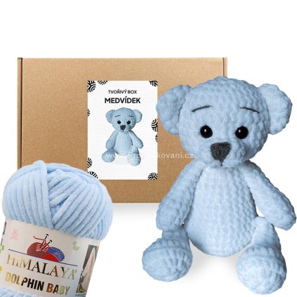 Sada na háčkování Medvídek pastelově modrý