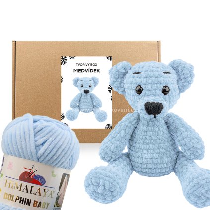 Sada na háčkování Medvídek pastelově modrý
