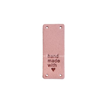 Handmade cedulka přes okraj 20x50 mm pudrová koženka