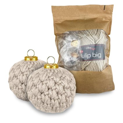 Sada na háčkování vánoční ozdoba světle béžová