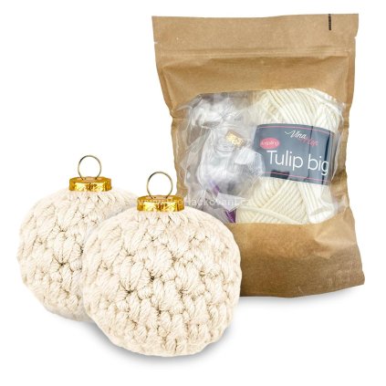 Sada na háčkování vánoční ozdoba krémová